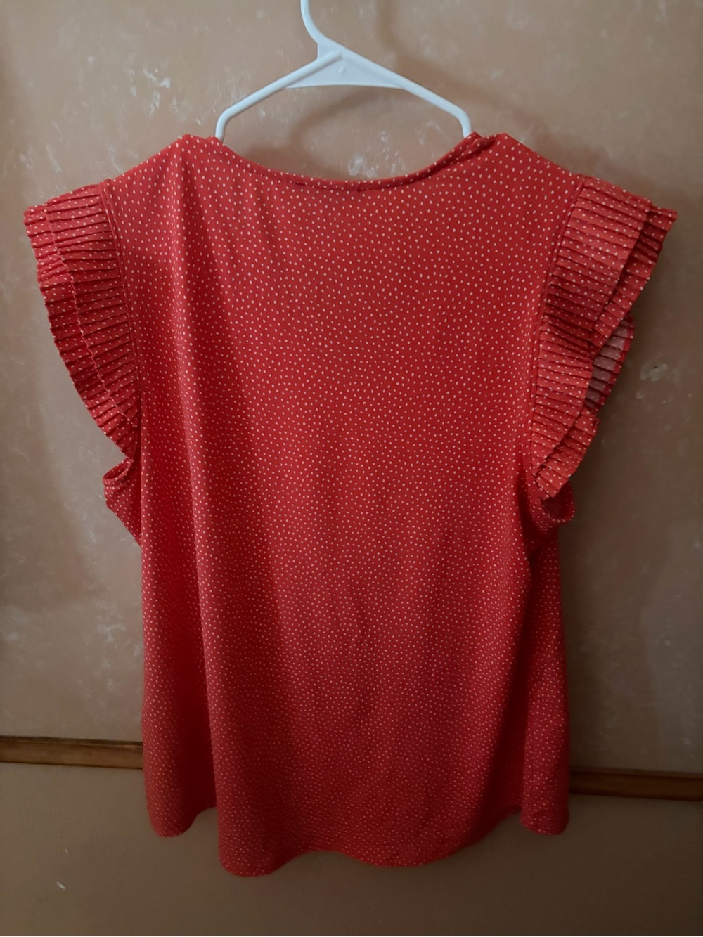 Adrianna Papell Red Dot Flutter Sleeve Blouse